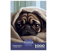 Puzzle Difficile pour Adultes 1000 Pièces Pug in Blanket Pixel Art Puzzle, Jouet, Décoration Murale, Cadeau D'analyse Et De Logique pour Les Amis Et La Famille 70x50cm/1000pcs