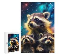 Puzzle difficile pour adultes 1000 pièces Raccoons Espace Cosmique Trio Puzzle Jouets Décoration murale Art Cadeau d'anniversaire Cadeaux 1000 pièces