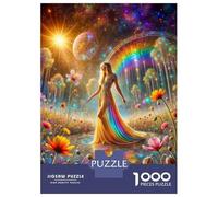 Puzzle Difficile pour Adultes 1000 Pièces Rainbow Cosmic Garden Puzzle Anti-Stress, Jeu D'analyse Et De Logique, Cadeau d'anniversaire, Cadeaux, 38x26cm/1000pcs