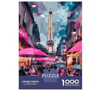 Puzzle Difficile pour Adultes 1000 Pièces Rainy Paris Night Puzzles pour Adolescents Jeux Amusants Cadeaux pour Femmes Défi À Compléter 38x26cm/1000pcs