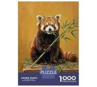 Puzzle Difficile pour Adultes 1000 Pièces Red Panda Eating Bamboo Painting Puzzle Anti-Stress, Jeu D'analyse Et De Logique, Cadeau d'anniversaire, Cadeaux, 70x50cm/1000pcs