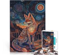 Puzzle Difficile pour Adultes 1000 pièces Renard Fantastique Fabriqué en Carton pour Les 14 Ans et Plus Décoration d'intérieur Don d'œuvres d'art。Taille：38x52cm/14.96x20.47pouce
