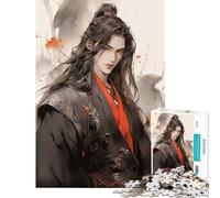 Puzzle Difficile pour Adultes 1000 pièces représentant Un Beau samouraï Sombre Jeu éducatif et Relaxant Cadeau d'apprentissage et d'éducation idéal pour Les Anniversaires (Dimensions 38x52cm)