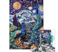 Puzzle Difficile pour Adultes 1000 pièces représentant Un Couple de paons Jeu Abstrait Familial Stimulant et idéal pour Les Jeux et Les activités en Famille (Dimensions 75x50cm)