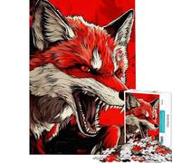 Puzzle Difficile pour Adultes 1000 pièces représentant Un Renard Roux agressif Jeu de Puzzle Amusant et Humoristique à réaliser soi-même Idéal comme Cadeau pour Les Amateurs de Jeux vidéo (50x75cm)