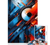 Puzzle Difficile pour Adultes, 1000 pièces, Rouge et Bleu, Abstrait, Moderne, décoration intérieure, Jouet, idée Cadeau, Jeu éducatif Chaque pièce est Unique Dimensions 50x75 cm