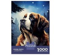 Puzzle Difficile pour Adultes 1000 Pièces Saint Bernard Dog Portrait Puzzles pour Adolescents Jeux Amusants Cadeaux pour Femmes Défi À Compléter 38x26cm/1000pcs