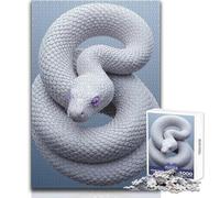 Puzzle Difficile pour Adultes, 1000 pièces, Serpent Blanc aux Yeux Violets Idéal pour Un Moment de détente et de Calme Dimensions:50x75cm