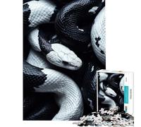 Puzzle Difficile pour Adultes 1000 pièces Serpents Noirs et Blancs défi Stimulant idéal pour Passer Le Temps à la Maison Jeu Impossible à 14 Ans et Plus (38x52cm)