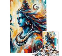 Puzzle Difficile pour Adultes 1000 pièces Shiva Dieu Hindou Jeu de détente idéal pour Passer Le Temps à la Maison Cadeau d'anniversaire ou Autre (Dimensions 38x52cm)