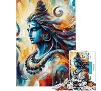 Puzzle Difficile pour Adultes 1000 pièces Shiva Dieu Hindou Jeu de détente idéal pour Passer Le Temps à la Maison Cadeau d'anniversaire ou Autre (Dimensions 50x75cm)