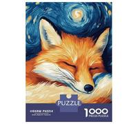 Puzzle Difficile pour Adultes 1000 Pièces Sleeping Fox Starry Night Puzzles pour Adultes - Jeux Relaxants - Améliore La Mémoire pour Les Joueurs 52x38cm/1000pcs