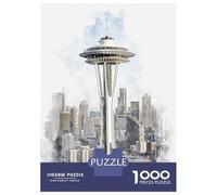 Puzzle Difficile pour Adultes 1000 Pièces Space Needle Puzzles pour Adolescents Jeu Manuel Vacances À La Maison Passer Le Temps pour Les Joueurs 38x26cm/1000pcs
