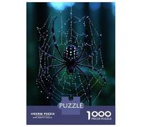 Puzzle Difficile pour Adultes 1000 Pièces Spiderweb with Dew Drops and Spider Puzzles pour Adolescents Jeu Manuel Vacances À La Maison Passer Le Temps pour Les Joueurs 52x38cm/1000pcs