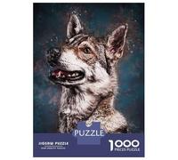 Puzzle Difficile pour Adultes 1000 Pièces Splatter Hunter Dog Puzzle pour Adultes Jeux Relaxants Défi Difficile Cadeau d'anniversaire, Cadeaux, 70x50cm/1000pcs