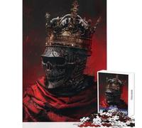 Puzzle Difficile pour Adultes 1000 pièces Squelette du Roi des Ténèbres Puzzle de 1000 pièces décoration Murale Cadeau d'anniversaire (38x26cm)