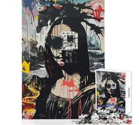 Puzzle Difficile pour Adultes, 1000 pièces, Style Mona Lisa/Basquiat, décoration intérieure, Jouet, idée Cadeau, Jeu éducatif Chaque pièce est Unique Dimensions 38x52 cm
