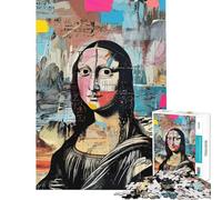 Puzzle Difficile pour Adultes 1000 pièces Style Mona Lisa et Basquiat Jeu de détente idéal pour Passer Le Temps à la Maison Cadeau d'anniversaire ou Autre (Dimensions 50x75cm)