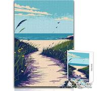 Puzzle Difficile pour Adultes,1000 pièces,thème Chemin de Plage,Jeu Minimaliste et Pratique,décoration idéale,Jouet Anti-Stress,Dimensions : 50x75cm