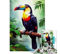 Puzzle Difficile pour Adultes 1000 pièces Toucan dans la forêt Activités Amusantes à la Maison Activités familiales Jeux Amusants Convient aux 14 Ans et Plus 38X26cm