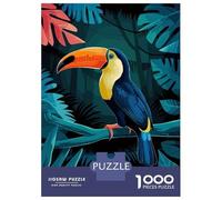 Puzzle Difficile pour Adultes 1000 Pièces Toucan in The Jungle Puzzles pour Adultes, Jouets À Monter Soi-même, Améliorent La Mémoire, Cadeau d'anniversaire, Cadeaux, 38x26cm/1000pcs