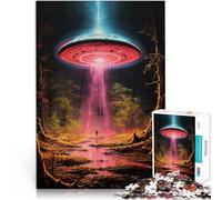 Puzzle Difficile pour Adultes 1000 pièces Une Fille et Son OVNI Fait de Bois，pour Les 14 Ans et Plus Défi Difficile pour soulager Le Stress Offrir en Cadeau à Toute la Famille。Taille：50x75cm