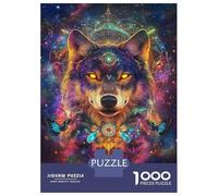 Puzzle Difficile pour Adultes 1000 Pièces Vibrant Wolf Cosmos Puzzle Anti-Stress, Jeu D'analyse Et De Logique, Cadeau d'anniversaire, Cadeaux, 52x38cm/1000pcs