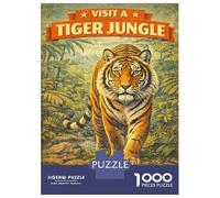 Puzzle Difficile pour Adultes 1000 Pièces Visit A Tiger Jungle Vintage Puzzles pour Adultes - Jeux Relaxants - Améliore La Mémoire pour Les Joueurs 38x26cm/1000pcs
