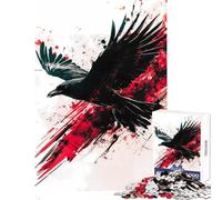 Puzzle Difficile pour Adultes 1000 pièces Vol Sanglant Corbeau Noir Jeu à Monter soi-même Cadeau d'anniversaire Jeu Pratique Collection d'artistes Beaux-Arts Dimensions 38x26cm