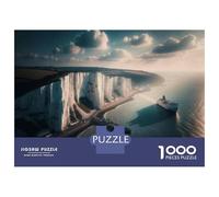 Puzzle Difficile pour Adultes 1000 Pièces White Cliffs of Dover Puzzle Anti-Stress, Jeu D'analyse Et De Logique, Cadeau d'anniversaire, Cadeaux, 52x38cm/1000pcs