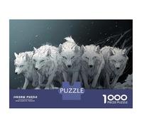 Puzzle Difficile pour Adultes 1000 Pièces White Wolves Pack Puzzles pour Adultes, Jouets À Monter Soi-même, Améliorent La Mémoire, Cadeau d'anniversaire, Cadeaux, 70x50cm/1000pcs