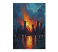 Puzzle Difficile pour Adultes 1000pcs(38x26cm) Cityscape Sunset Reflections Jeu De Puzzle Familial Anti-Stress, Défi Éducatif 1000pcs(38x26cm)