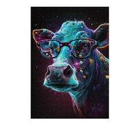 Puzzle Difficile pour Adultes 1000pcs(38x26cm) Colorful Cosmic Cow Glasses Puzzles pour Adultes, Jouet, Décoration Murale, Une Œuvre d'art, Un pour Les Joueurs 1000pcs(38x26cm)