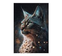 Puzzle Difficile pour Adultes 1000pcs(38x26cm) Galactic Lynx Celestial Feline Majesty -2 Puzzles pour Adultes, Jouet, Décoration Murale, Une Œuvre d'art, Un pour Les Joueurs 1000pcs(38x26cm)