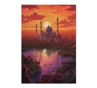 Puzzle Difficile pour Adultes 1000pcs(38x26cm) Magical Sunset Over Ancient Cityscape Puzzles pour Adolescents : Jeu Pratique, Analyse Et Défi Éducatif De Logique 1000pcs(38x26cm)