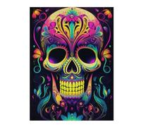 Puzzle Difficile pour Adultes 1000pcs(52x38cm) Colorful Sugar Skull Artwork-1 Casse-tête pour Adultes : Un Jeu De Réflexion Amusant Et Humoristique, Un Vrai Défi À Terminer 1000pcs(52x38cm)