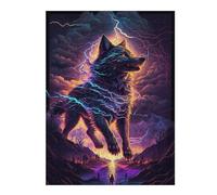 Puzzle Difficile pour Adultes 1000pcs(52x38cm) Electric Wolf Fantasy Artwork Puzzles pour Adultes, Jouet, Décoration Murale, Une Œuvre d'art, Un pour Les Joueurs 1000pcs(52x38cm)