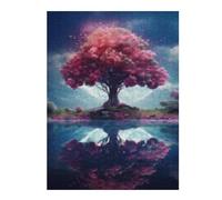 Puzzle Difficile pour Adultes 1000pcs(52x38cm) Fantasy Pink Tree Reflection Puzzles pour Adultes, Jouet, Décoration Murale, Une Œuvre d'art, Un pour Les Joueurs 1000pcs(52x38cm)