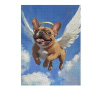 Puzzle Difficile pour Adultes 1000pcs(52x38cm) Flying Angel Dog Art Print-1 Jeu De Puzzle Familial Anti-Stress, Défi Éducatif 1000pcs(52x38cm)