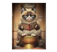 Puzzle Difficile pour Adultes 1000pcs(52x38cm) Grumpy Cat Reading Book Puzzles pour Adultes, Jouets Anti-Stress, Difficile, Excellent Cadeau pour Les Amateurs De Jeux 1000pcs(52x38cm)
