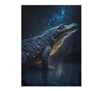 Puzzle Difficile pour Adultes 1000pcs(52x38cm) Nighttime Alligator in Stars Puzzles pour Adultes, Jouet, Décoration Murale, Une Œuvre d'art, Un pour Les Joueurs 1000pcs(52x38cm)