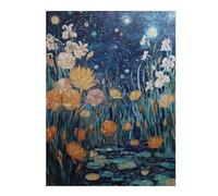 Puzzle Difficile pour Adultes 1000pcs(52x38cm) Starry Night Iris Garden -1 Jeu De Puzzle Familial Anti-Stress, Défi Éducatif 1000pcs(52x38cm)