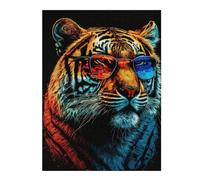 Puzzle Difficile pour Adultes 1000pcs(52x38cm) Stylish Tiger Sunglasses Art Print Puzzles pour Adolescents : Jeu Pratique, Analyse Et Défi Éducatif De Logique 1000pcs(52x38cm)