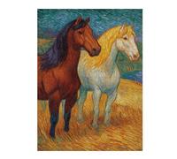 Puzzle Difficile pour Adultes 1000pcs(52x38cm) Two Painted Horses Puzzles pour Adultes, Jouets Anti-Stress, Difficile, Excellent Cadeau pour Les Amateurs De Jeux 1000pcs(52x38cm)