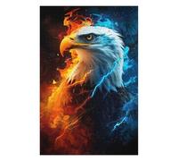 Puzzle Difficile pour Adultes 1000pcs(75x50cm) Eagle Fire & Ice Art Print Puzzles pour Adolescents : Jeu Pratique, Analyse Et Défi Éducatif De Logique 1000pcs(75x50cm)