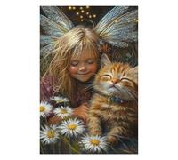 Puzzle Difficile pour Adultes 1000pcs(75x50cm) Fairy and Kitten in Daisy Field Puzzles pour Adultes, Jouets Anti-Stress, Difficile, Excellent Cadeau pour Les Amateurs De Jeux 1000pcs(75x50cm)