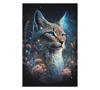 Puzzle Difficile pour Adultes 1000pcs(75x50cm) Galactic Lynx Celestial Feline Art Print Puzzles pour Adultes, Jeu Manuel, Défi Difficile, Cadeau d'anniversaire, Cadeaux, 1000pcs(75x50cm)