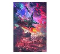 Puzzle Difficile pour Adultes 1000pcs(75x50cm) Jet Fighter Sky Cityscape Puzzles pour Adolescents : Jeu Pratique, Analyse Et Défi Éducatif De Logique 1000pcs(75x50cm)