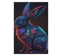 Puzzle Difficile pour Adultes 1000pcs(75x50cm) Neon Rabbit Art Print Puzzles pour Adultes, Jeu Manuel, Défi Difficile, Cadeau d'anniversaire, Cadeaux, 1000pcs(75x50cm)