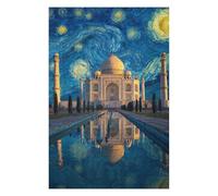 Puzzle Difficile pour Adultes 1000pcs(75x50cm) Taj Mahal Starry Night Reflection Puzzles pour Adultes, Jouets Anti-Stress, Difficile, Excellent Cadeau pour Les Amateurs De Jeux 1000pcs(75x50cm)